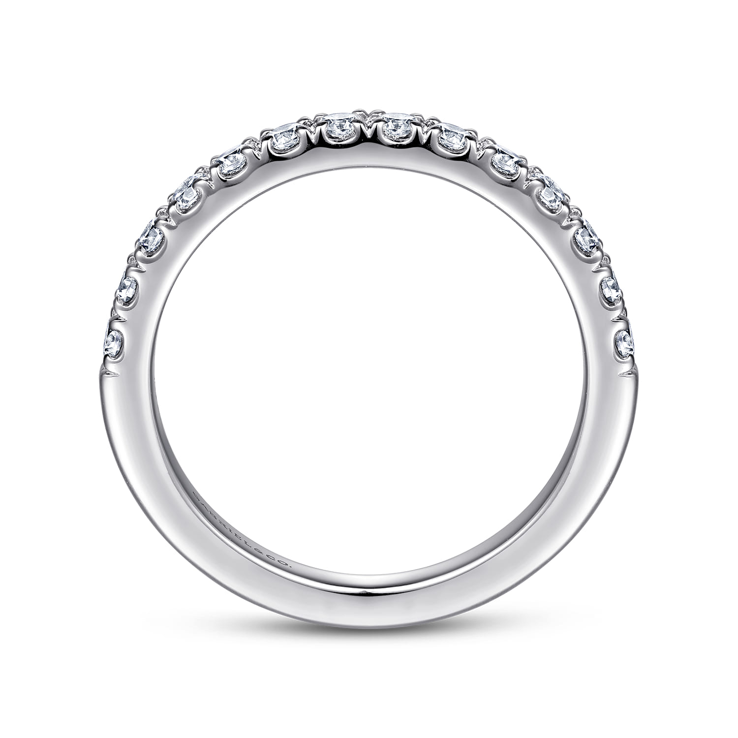 14K White Gold Diamond Matching Wedding Band - 0.49 ct - Shot 2