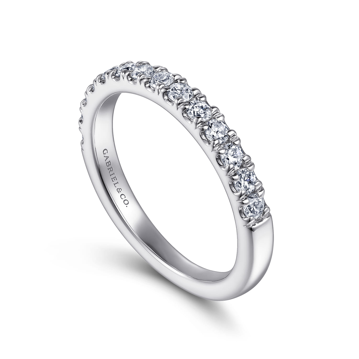 14K White Gold Diamond Matching Wedding Band - 0.49 ct - Shot 3