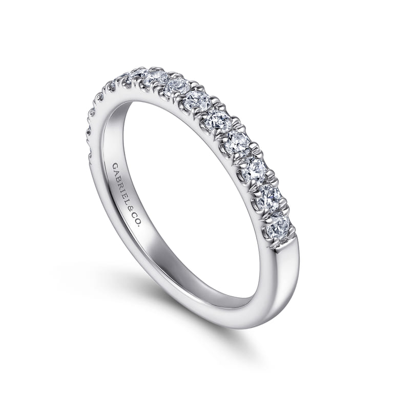 14K White Gold Diamond Matching Wedding Band - 0.49 ct - Shot 3