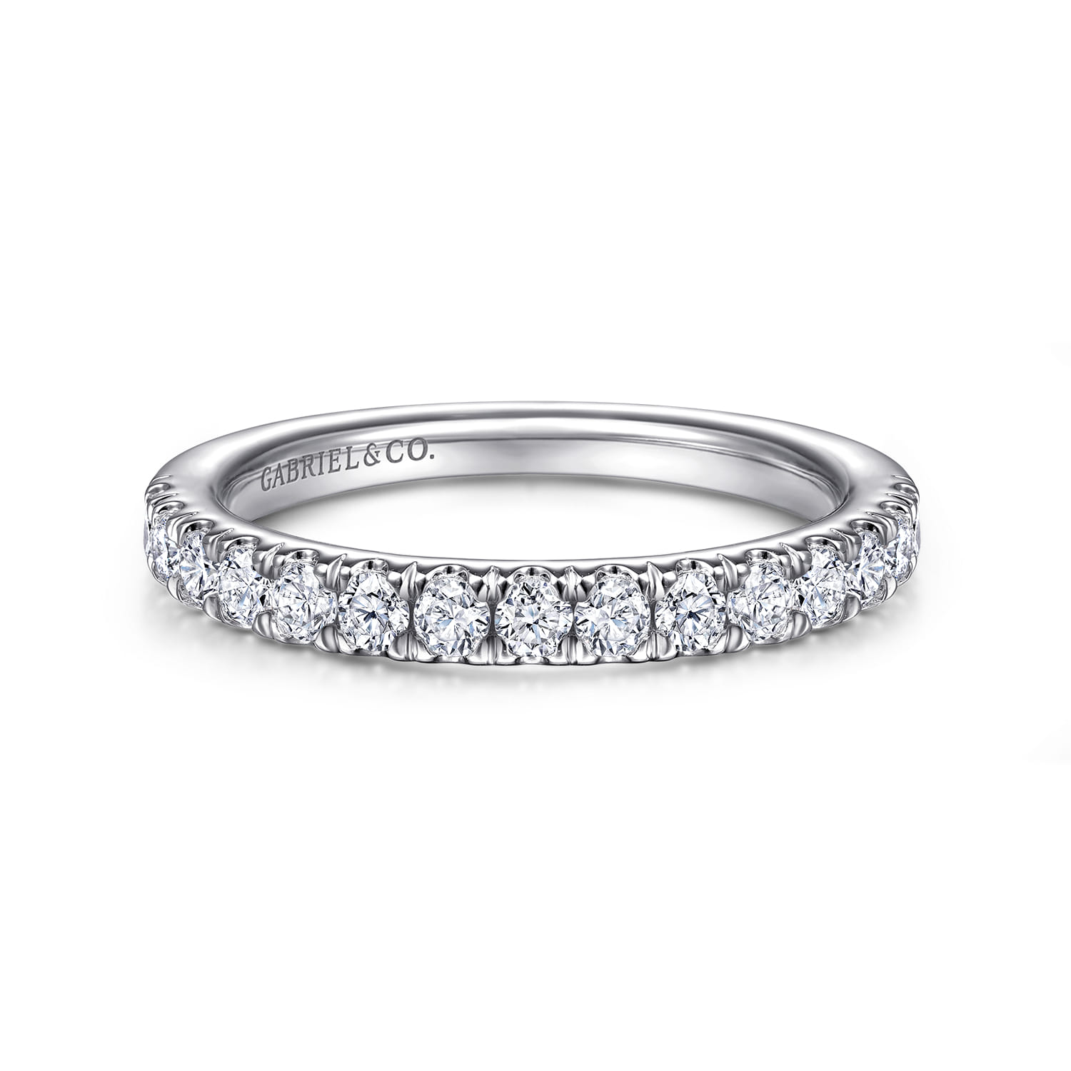 14K White Gold Diamond Matching Wedding Band - 0.53 ct - Shot 1