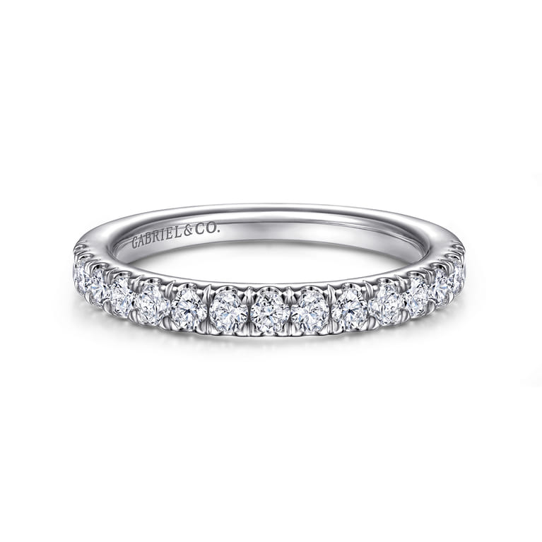 14K White Gold Diamond Matching Wedding Band - 0.53 ct - Shot 1