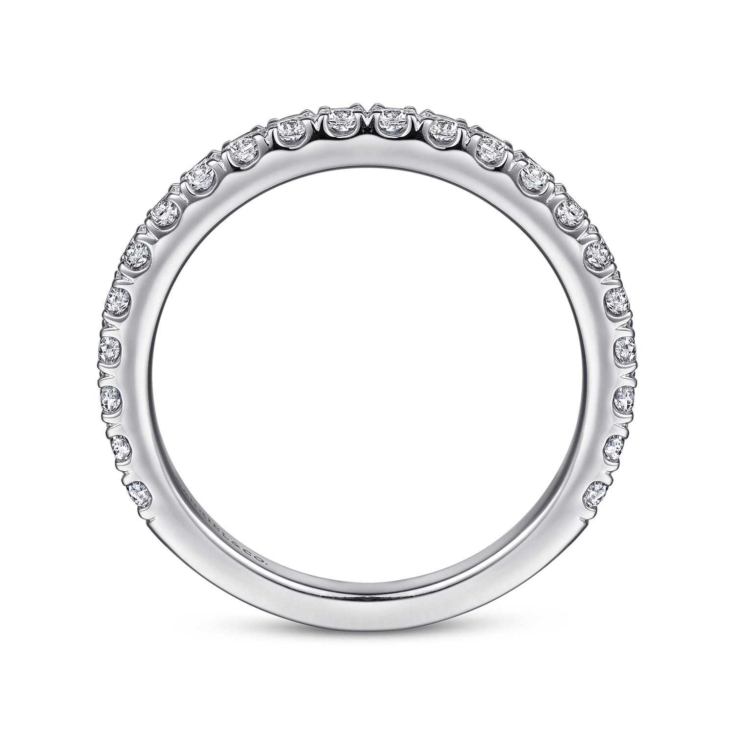 14K White Gold Diamond Matching Wedding Band - 0.55 ct - Shot 2