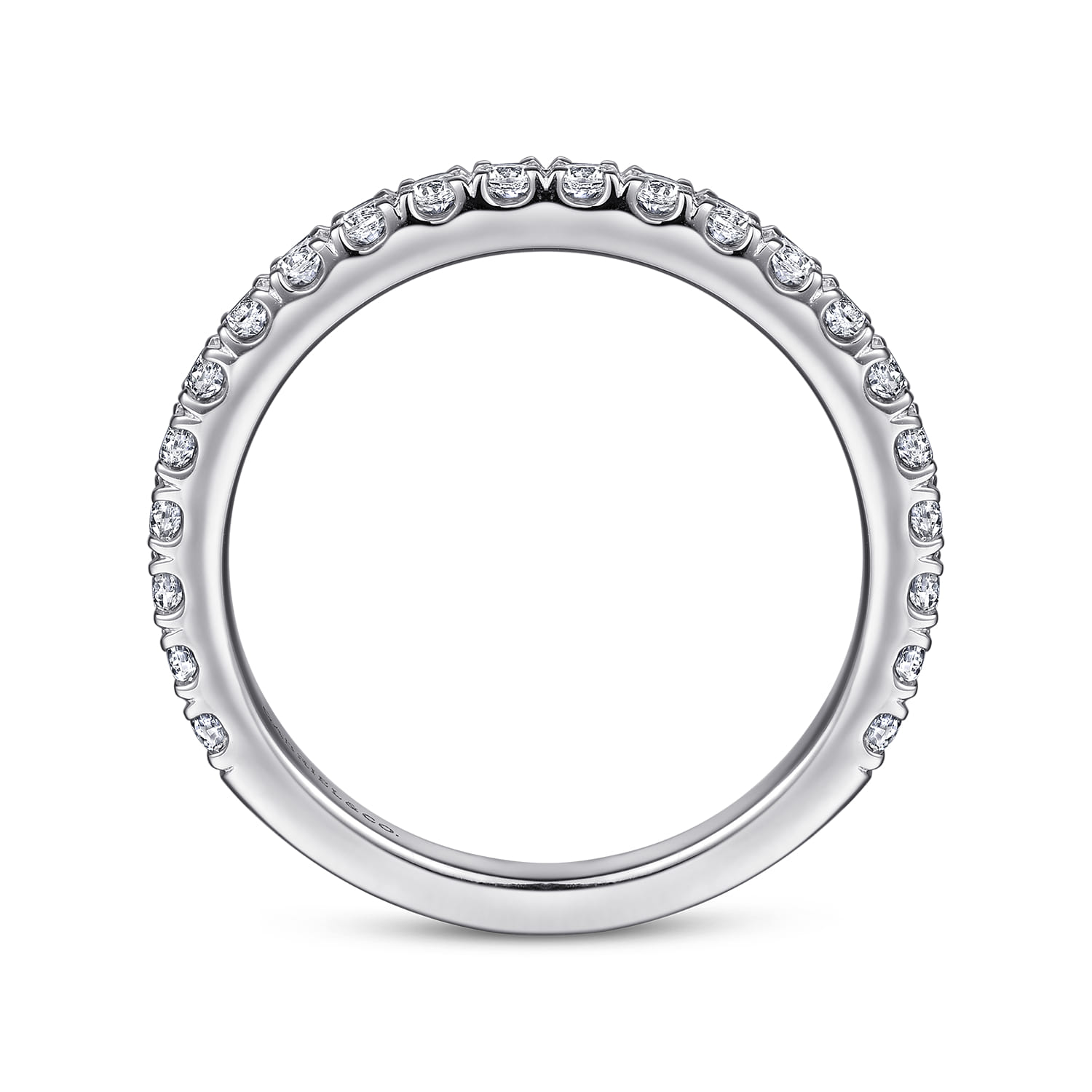 14K White Gold Diamond Matching Wedding Band - 0.55 ct - Shot 2