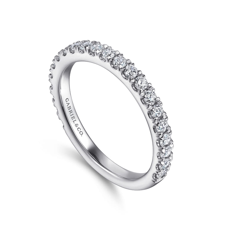 14K White Gold Diamond Matching Wedding Band - 0.55 ct - Shot 3