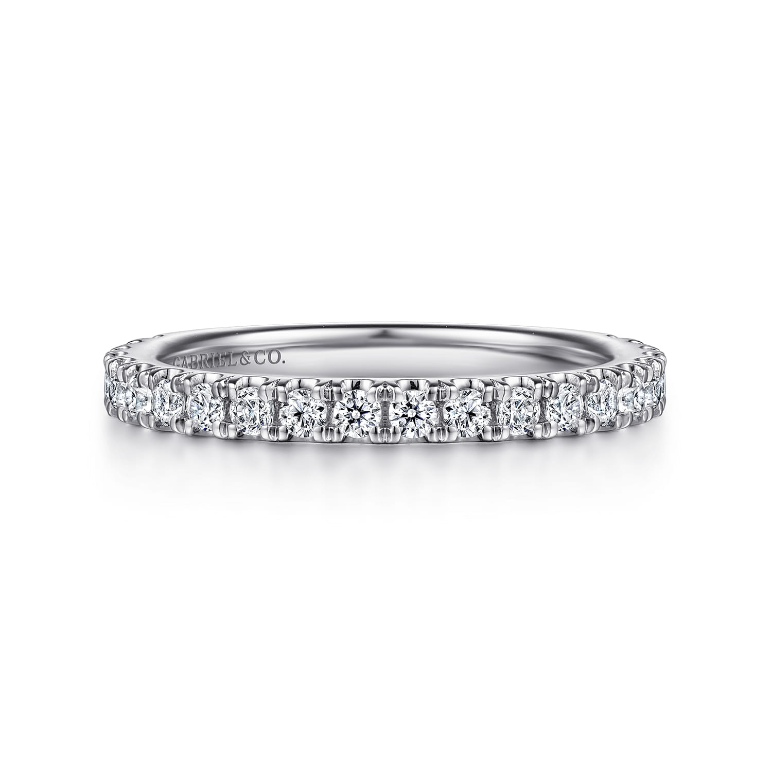 14K White Gold Diamond Matching Wedding Band - 0.55 ct - Shot 1