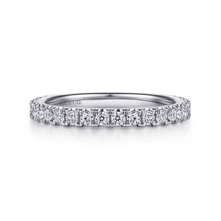 14K White Gold Diamond Matching Wedding Band - 0.55 ct - Shot 1