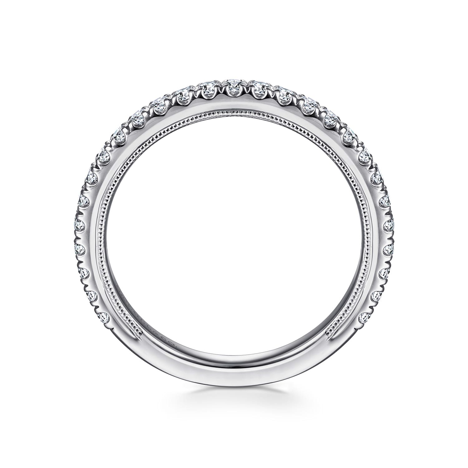 14K White Gold Diamond Matching Wedding Band - 0.41 ct - Shot 2