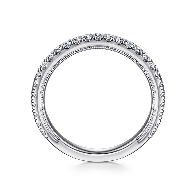 14K White Gold Diamond Matching Wedding Band - 0.41 ct - Shot 2