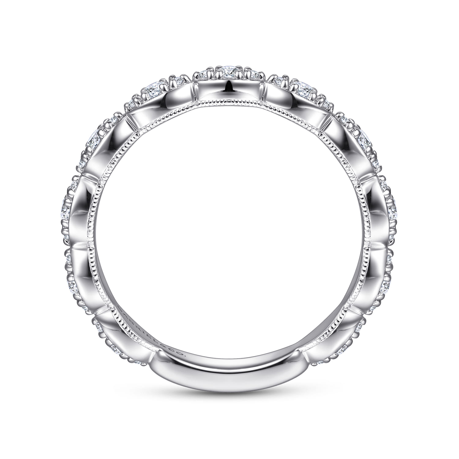 14K White Gold Diamond Matching Wedding Band - 0.35 ct - Shot 2