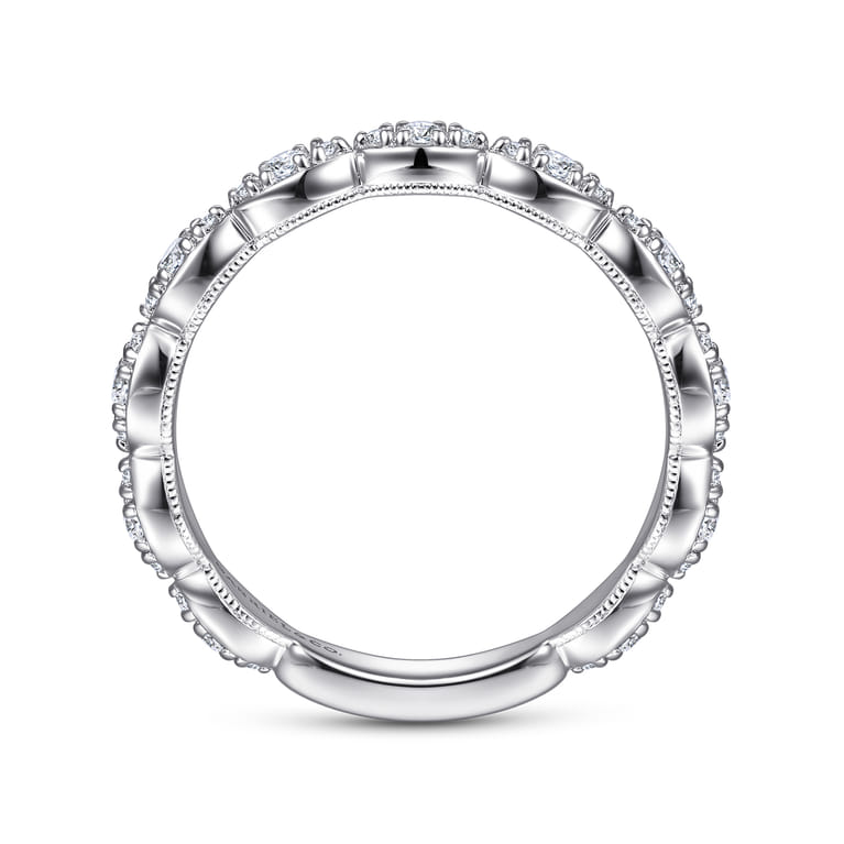 14K White Gold Diamond Matching Wedding Band - 0.35 ct - Shot 2