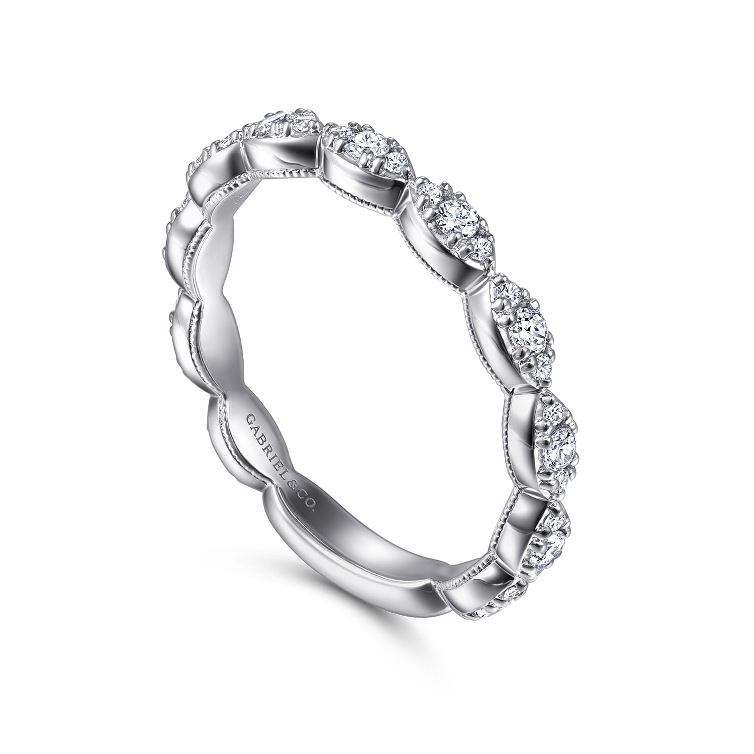 14K White Gold Diamond Matching Wedding Band - 0.35 ct - Shot 3