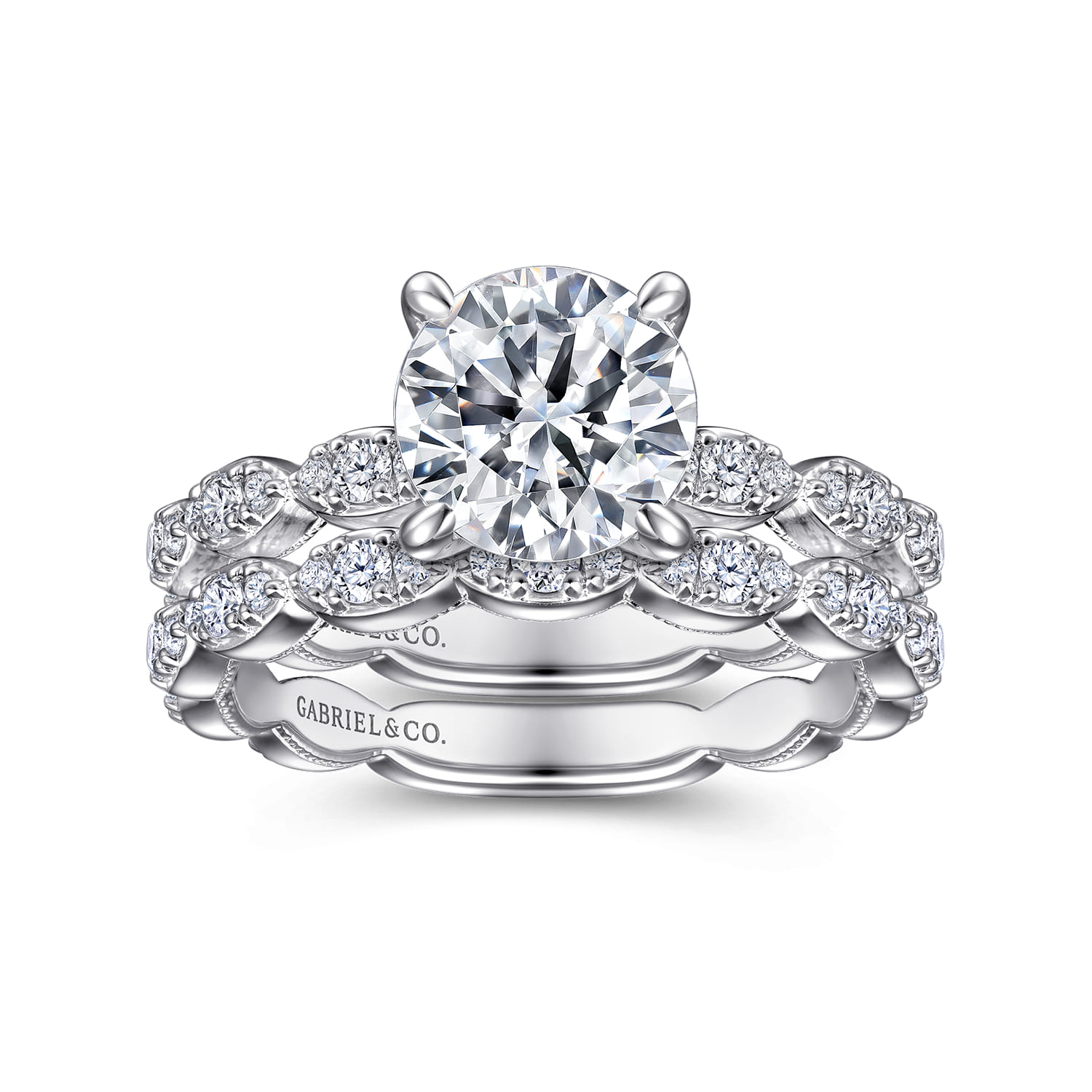 14K White Gold Diamond Matching Wedding Band - 0.35 ct - Shot 4