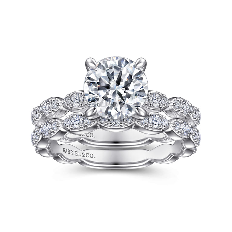 14K White Gold Diamond Matching Wedding Band - 0.35 ct - Shot 4