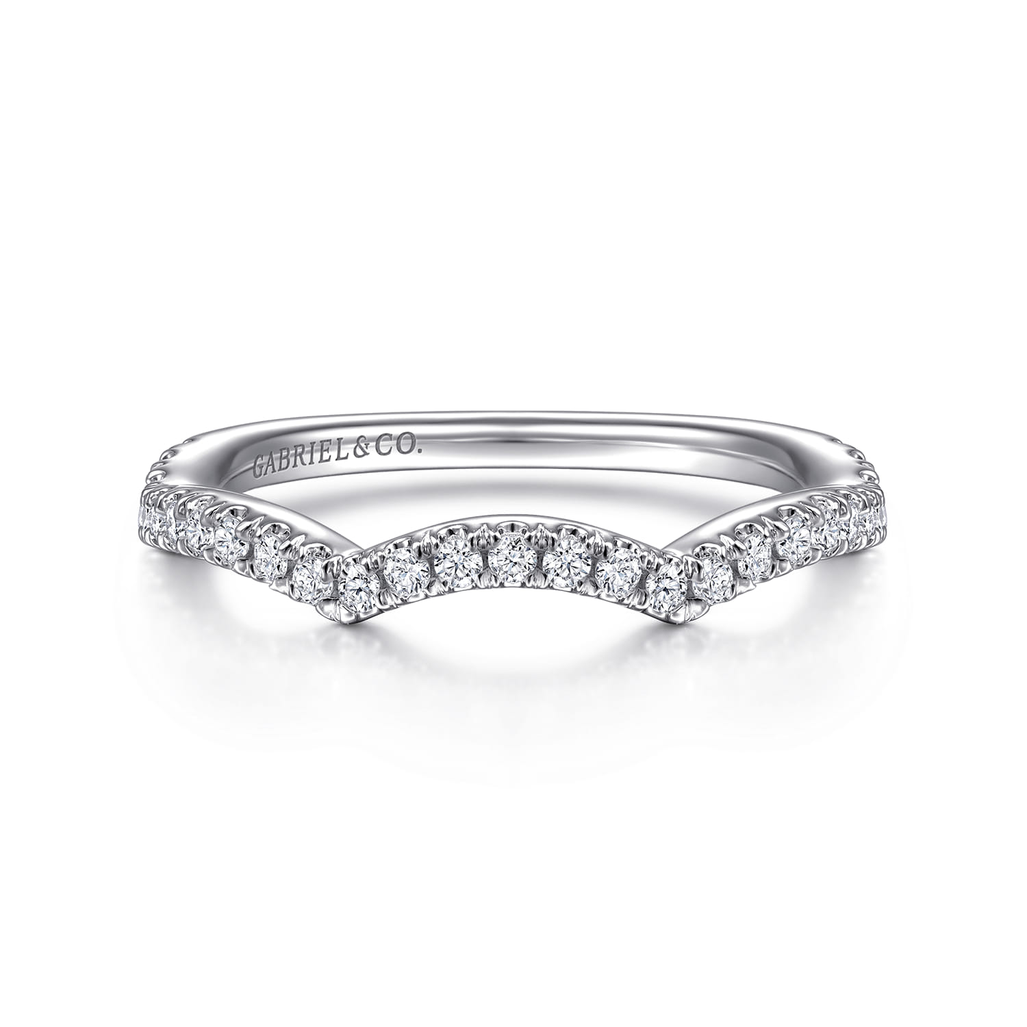 14K White Gold Diamond Matching Wedding Band - 0.29 ct - Shot 1
