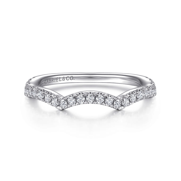 14K White Gold Diamond Matching Wedding Band - 0.29 ct - Shot 1