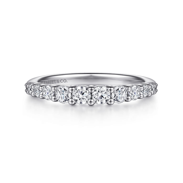 14K White Gold Diamond Matching Wedding Band - 0.6 ct - Shot 1