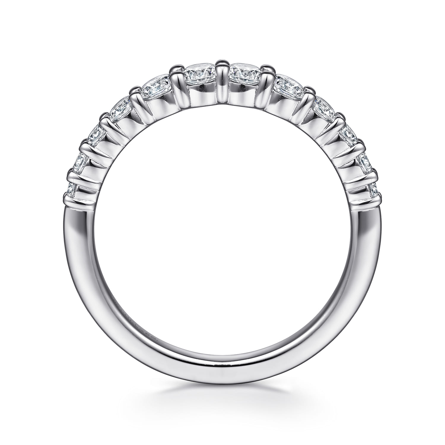 14K White Gold Diamond Matching Wedding Band - 0.6 ct - Shot 2