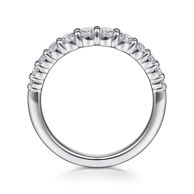 14K White Gold Diamond Matching Wedding Band - 0.6 ct - Shot 2