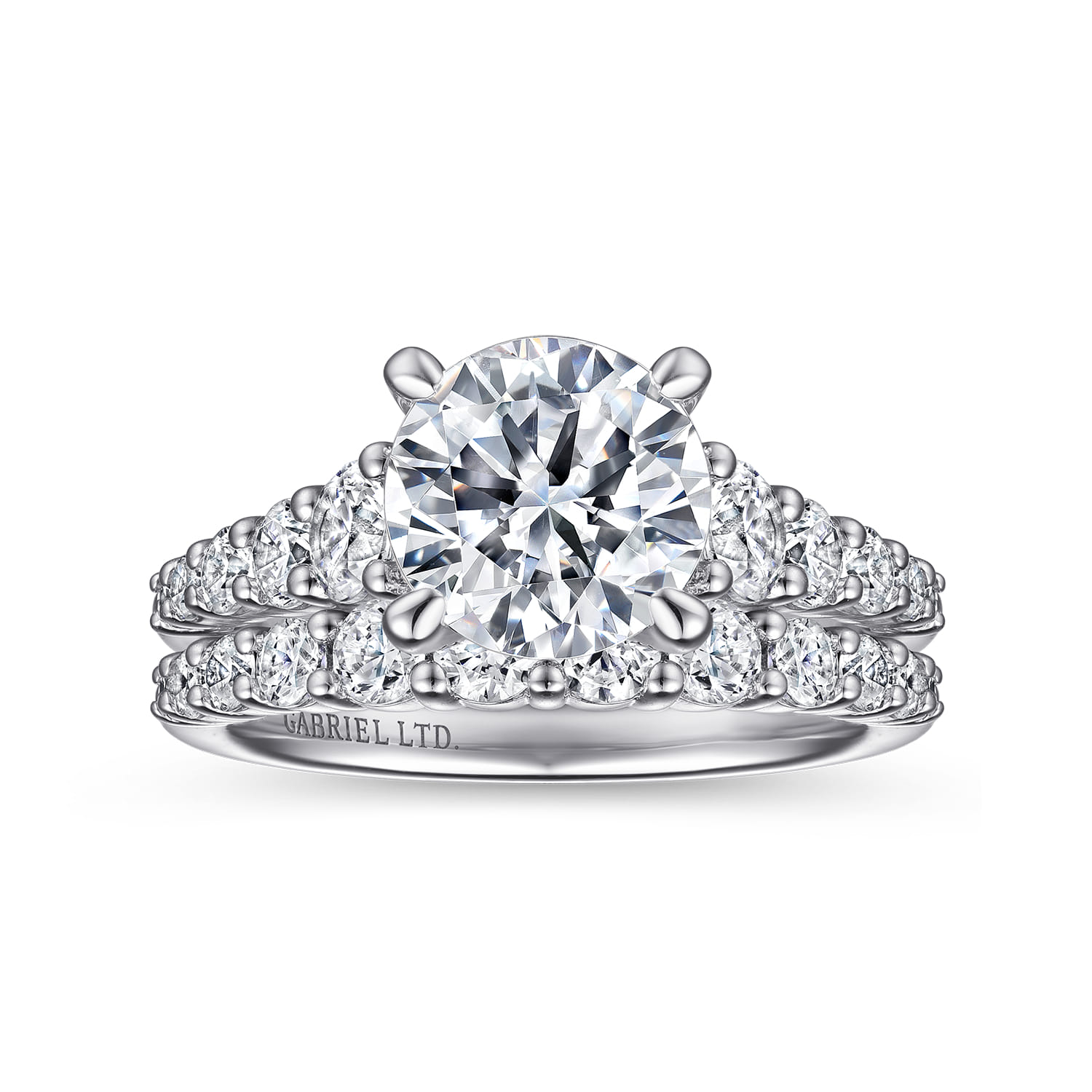 14K White Gold Diamond Matching Wedding Band - 0.6 ct - Shot 4