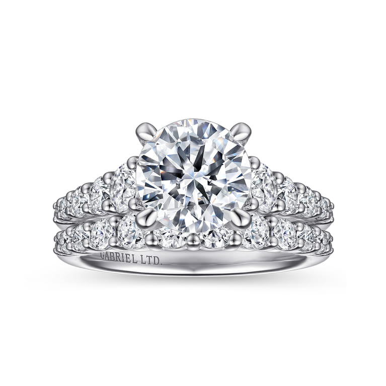 14K White Gold Diamond Matching Wedding Band - 0.6 ct - Shot 4