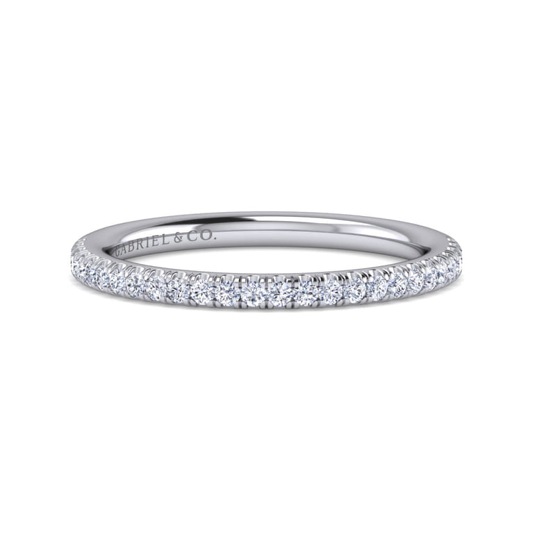 14K White Gold Diamond Matching Wedding Band - 0.2 ct - Shot 1