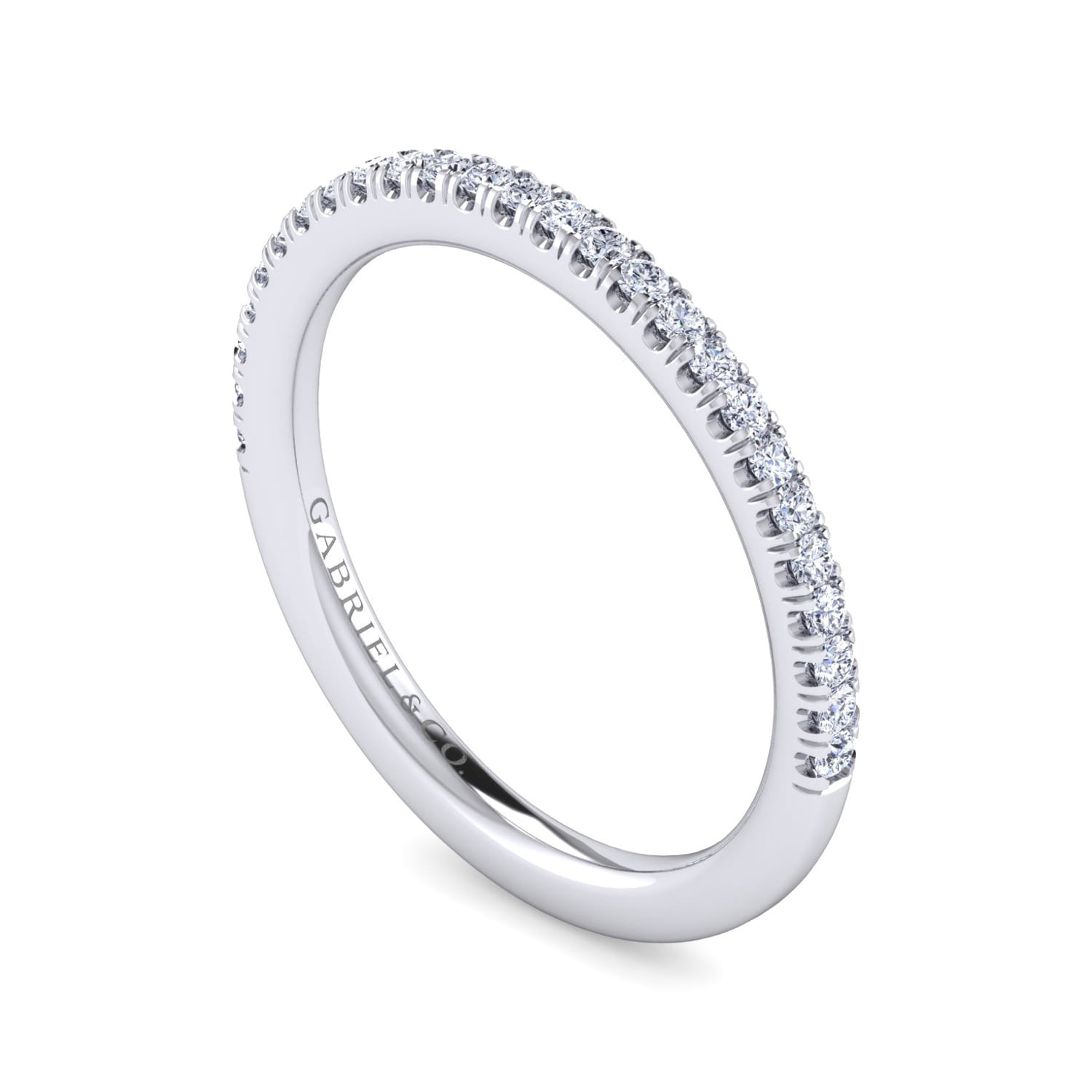 14K White Gold Diamond Matching Wedding Band - 0.2 ct - Shot 3