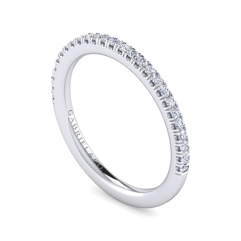 14K White Gold Diamond Matching Wedding Band - 0.2 ct - Shot 3