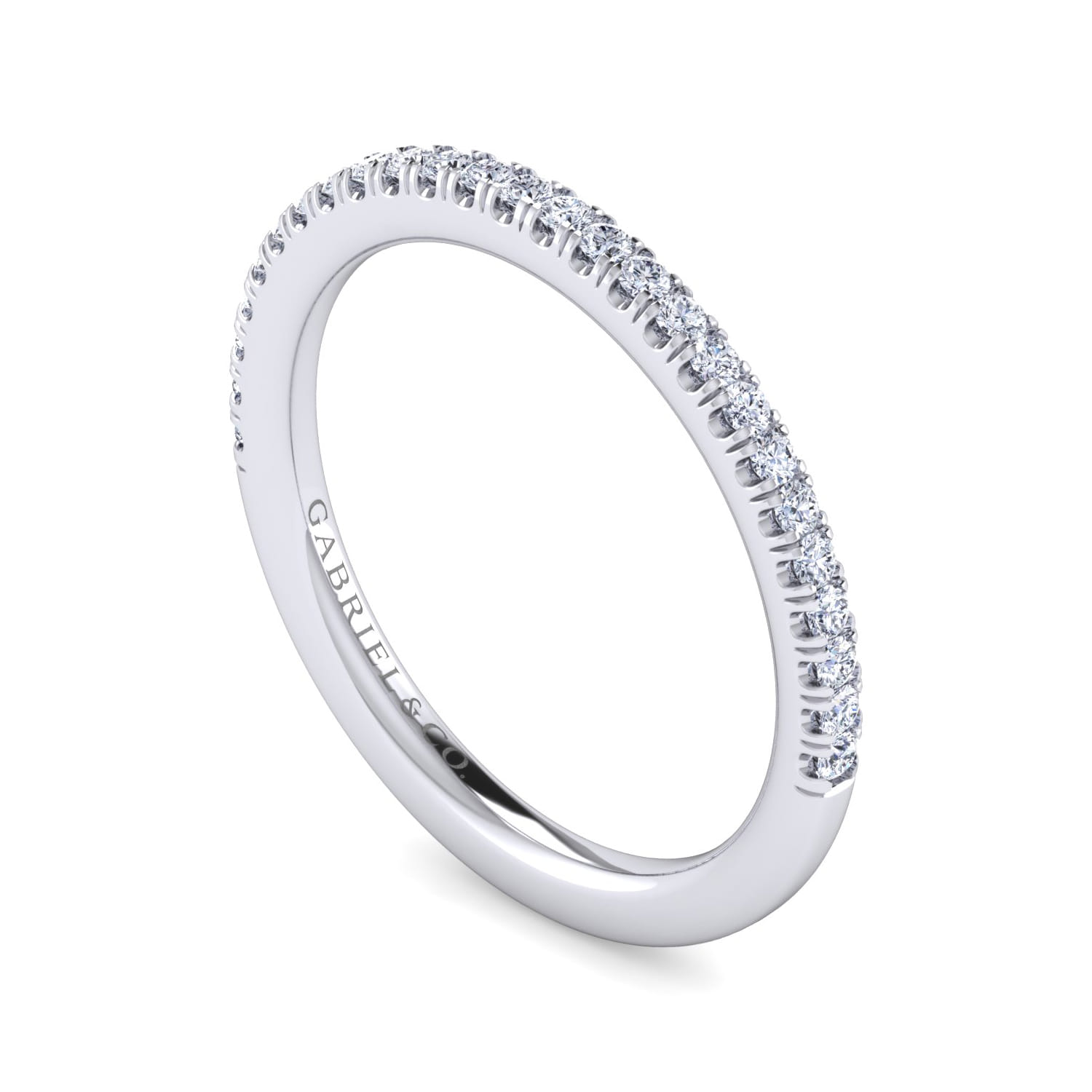 14K White Gold Diamond Matching Wedding Band - 0.2 ct - Shot 3