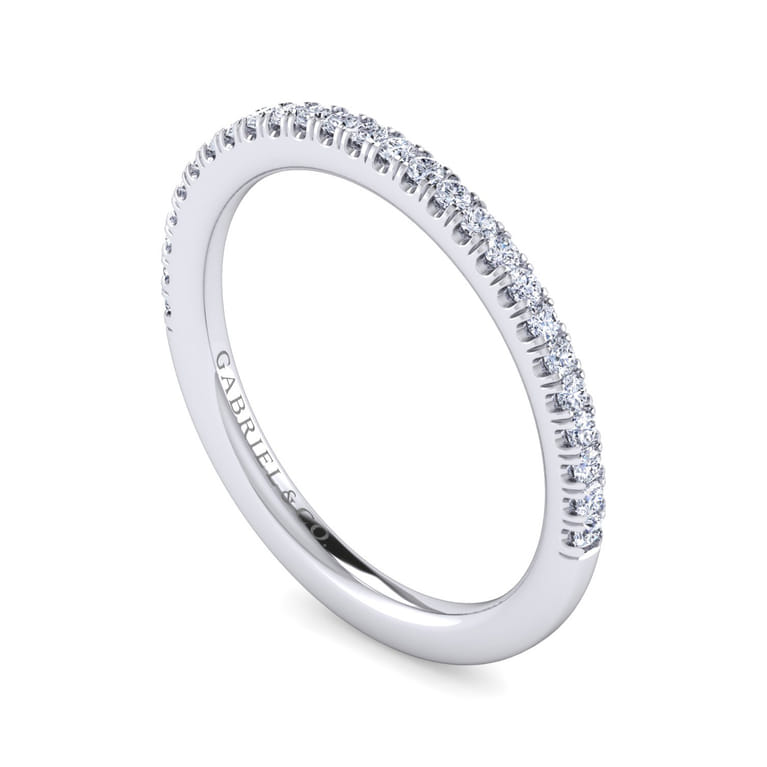 14K White Gold Diamond Matching Wedding Band - 0.2 ct - Shot 3