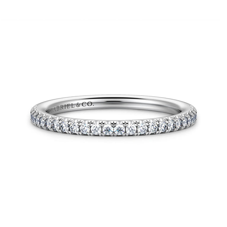 14K White Gold Diamond Matching Wedding Band - 0.2 ct - Shot 1