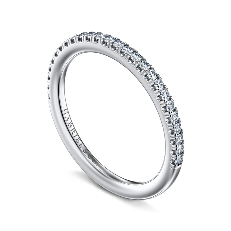 14K White Gold Diamond Matching Wedding Band - 0.2 ct - Shot 3