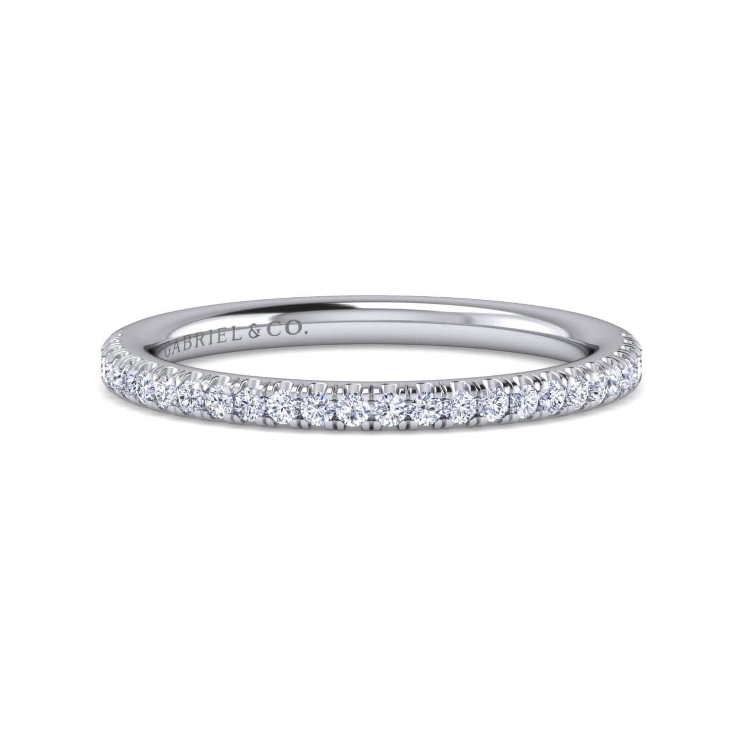 14K White Gold Diamond Matching Wedding Band - 0.2 ct - Shot 1