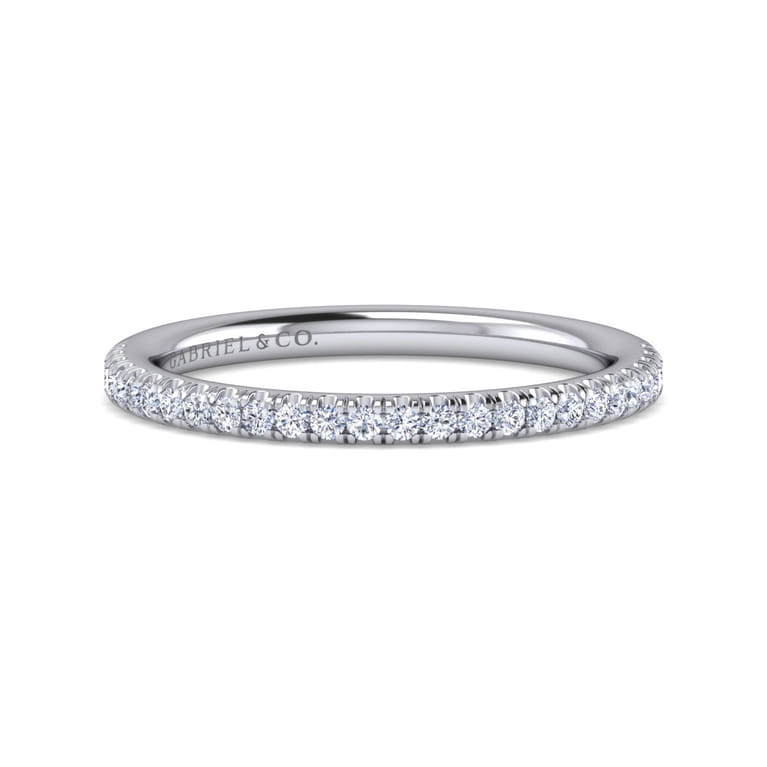 14K White Gold Diamond Matching Wedding Band - 0.2 ct - Shot 1