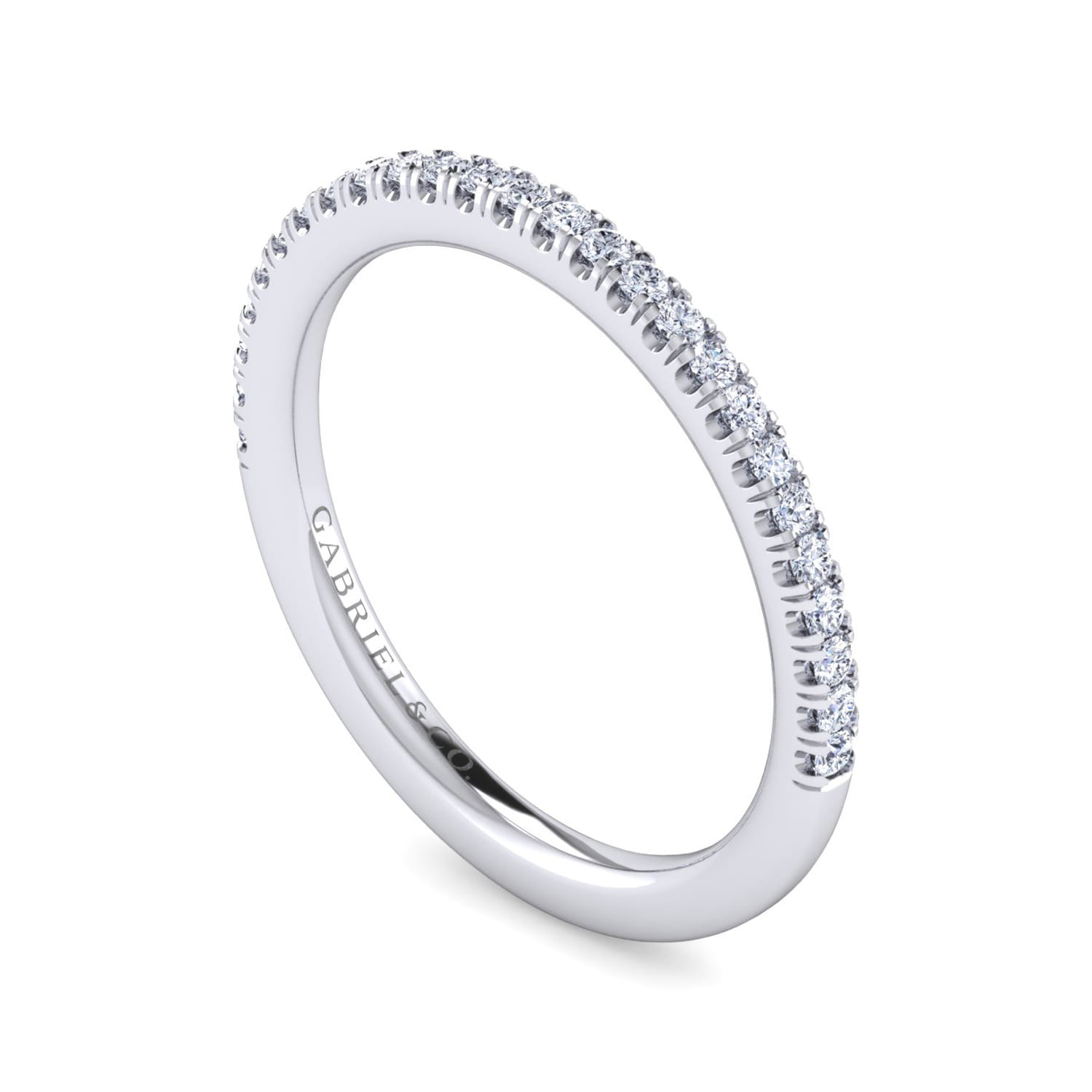 14K White Gold Diamond Matching Wedding Band - 0.2 ct - Shot 3
