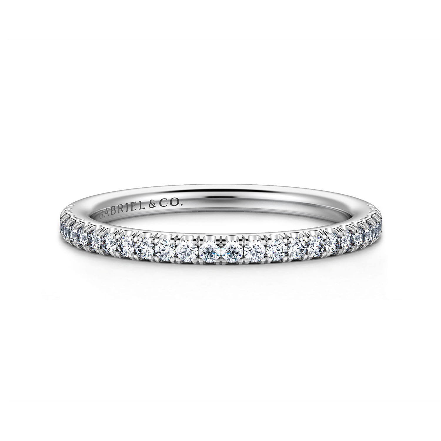 14K White Gold Diamond Matching Wedding Band - 0.2 ct - Shot 1
