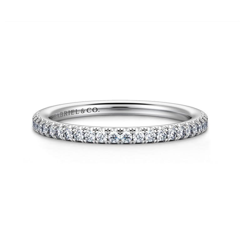 14K White Gold Diamond Matching Wedding Band - 0.2 ct - Shot 1