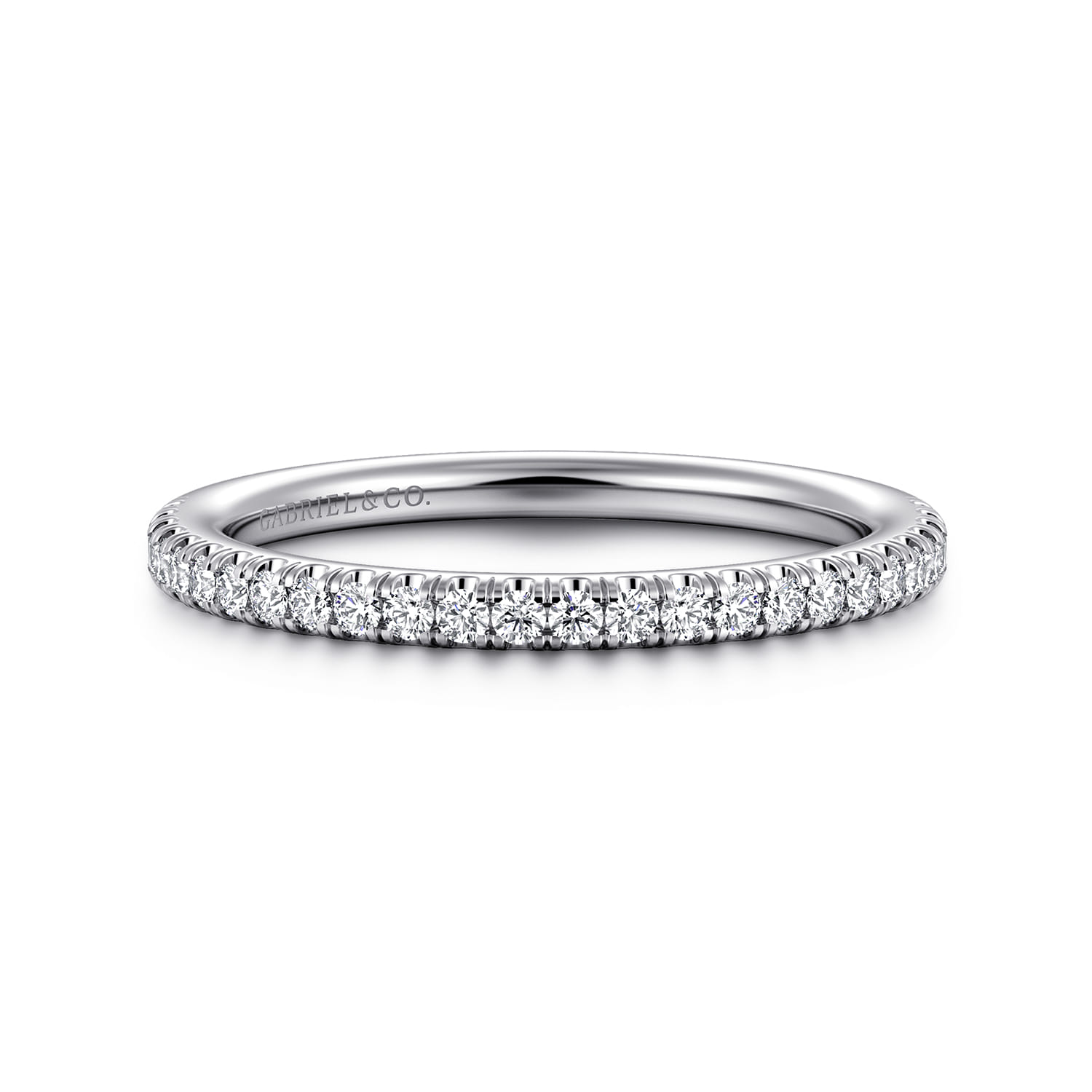 14K White Gold Diamond Matching Wedding Band - 0.2 ct - Shot 1