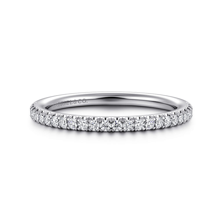 14K White Gold Diamond Matching Wedding Band - 0.2 ct - Shot 1
