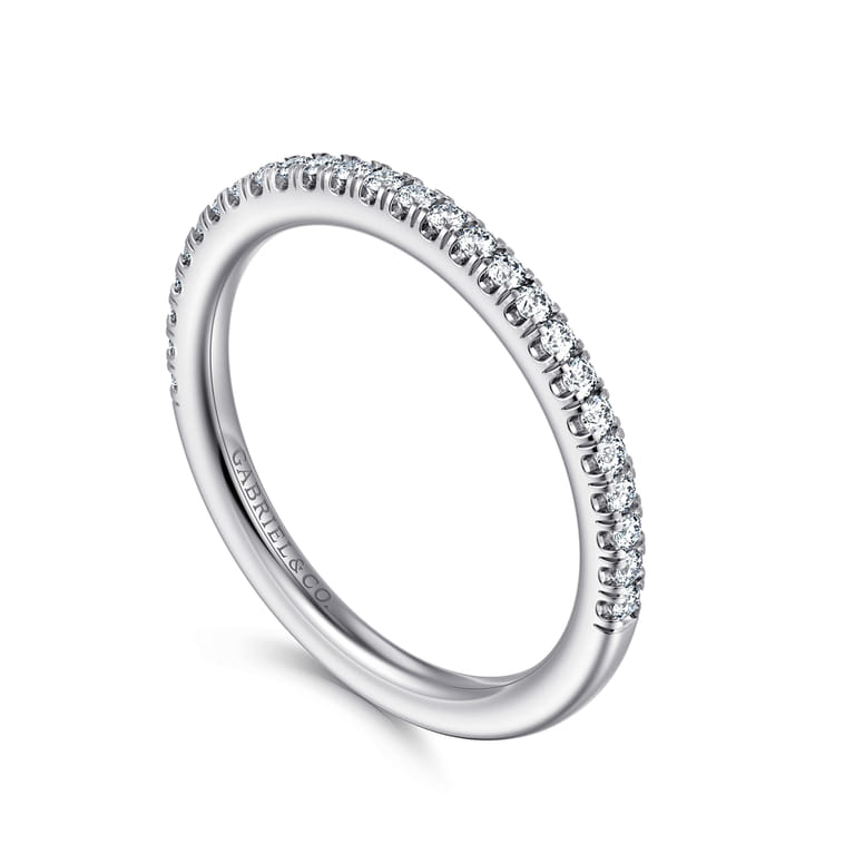 14K White Gold Diamond Matching Wedding Band - 0.2 ct - Shot 3