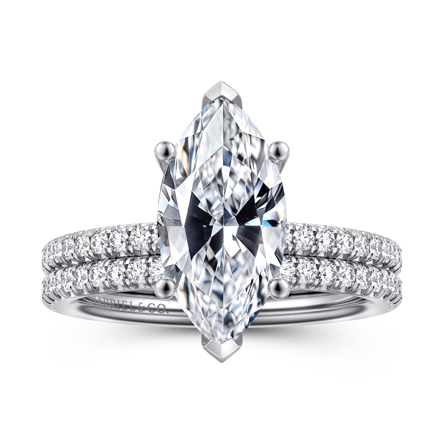 14K White Gold Diamond Matching Wedding Band - 0.2 ct - Shot 4