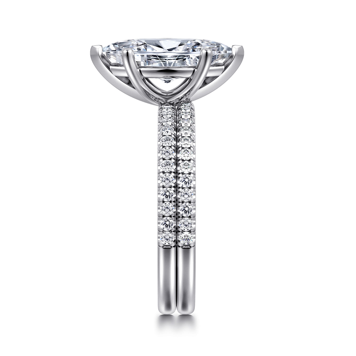 14K White Gold Diamond Matching Wedding Band - 0.2 ct - Shot 5