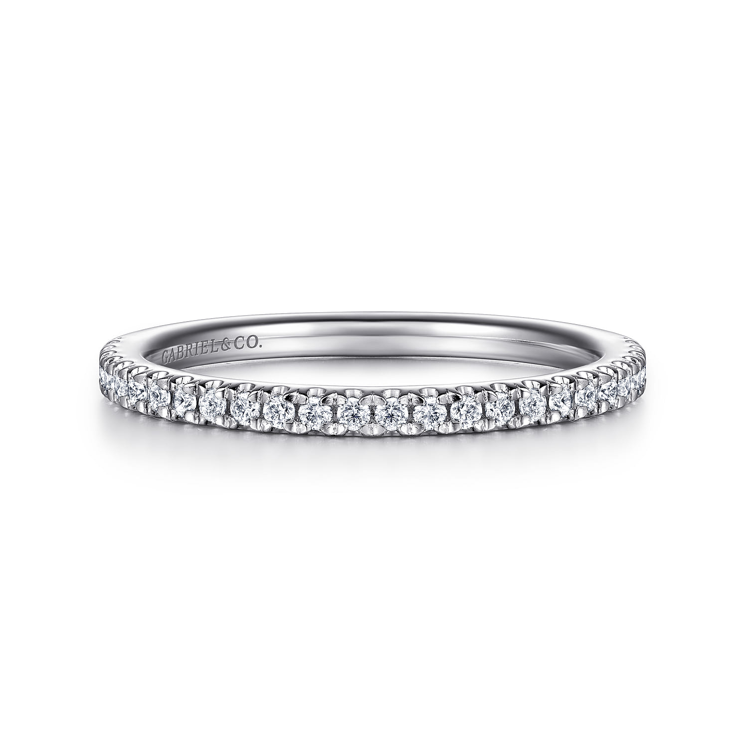 14K White Gold Diamond Matching Wedding Band - 0.2 ct - Shot 1