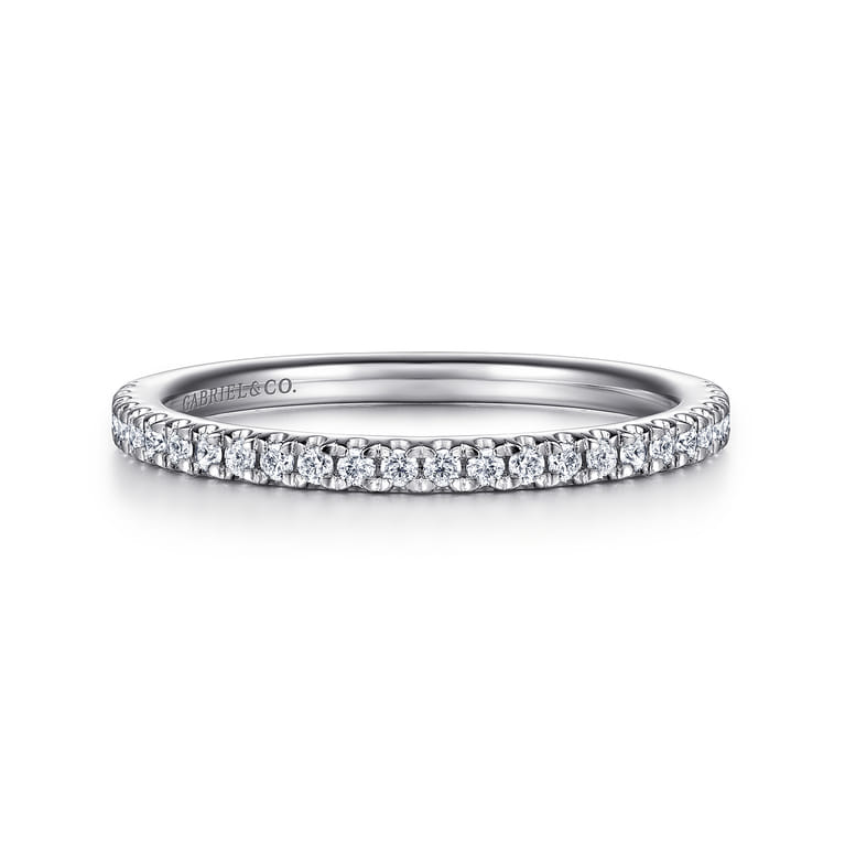14K White Gold Diamond Matching Wedding Band - 0.2 ct - Shot 1