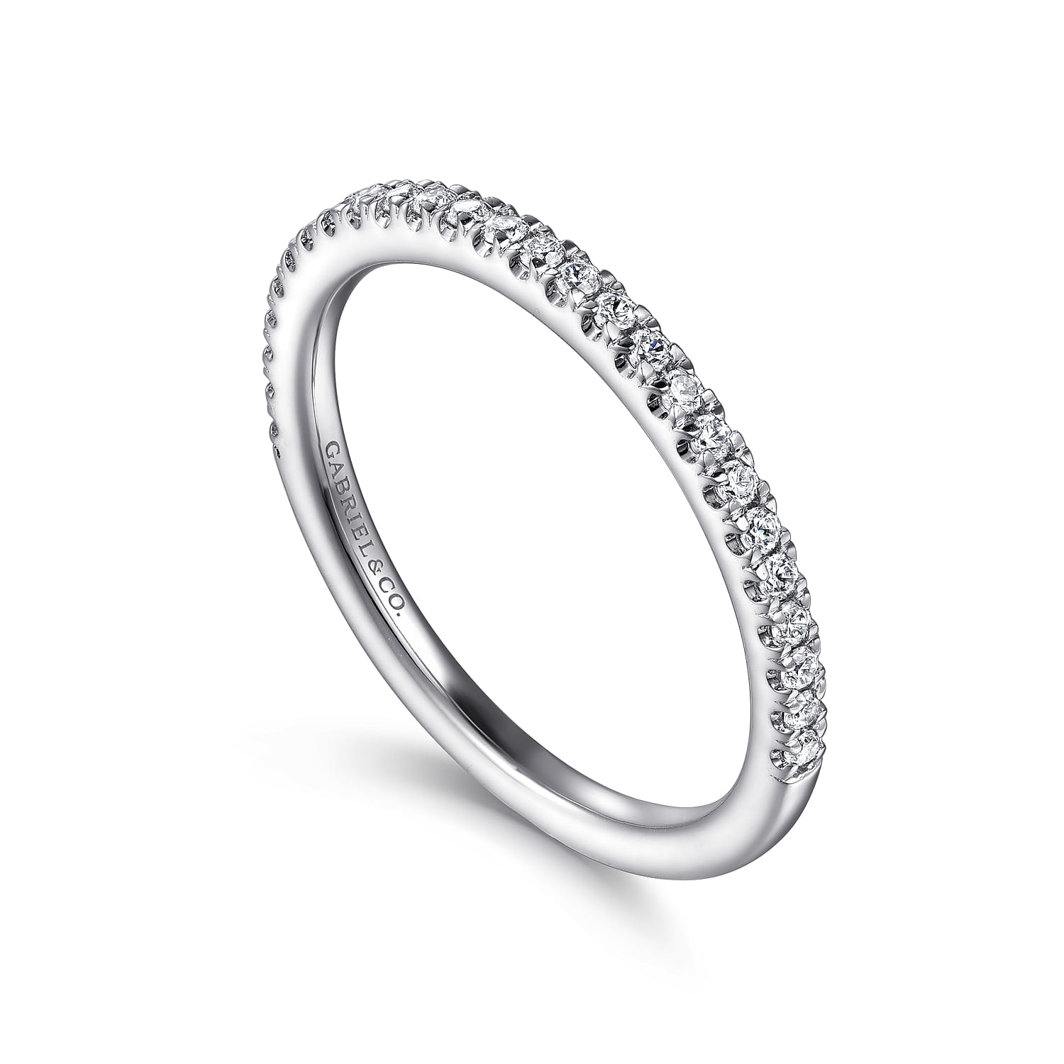 14K White Gold Diamond Matching Wedding Band - 0.2 ct - Shot 3