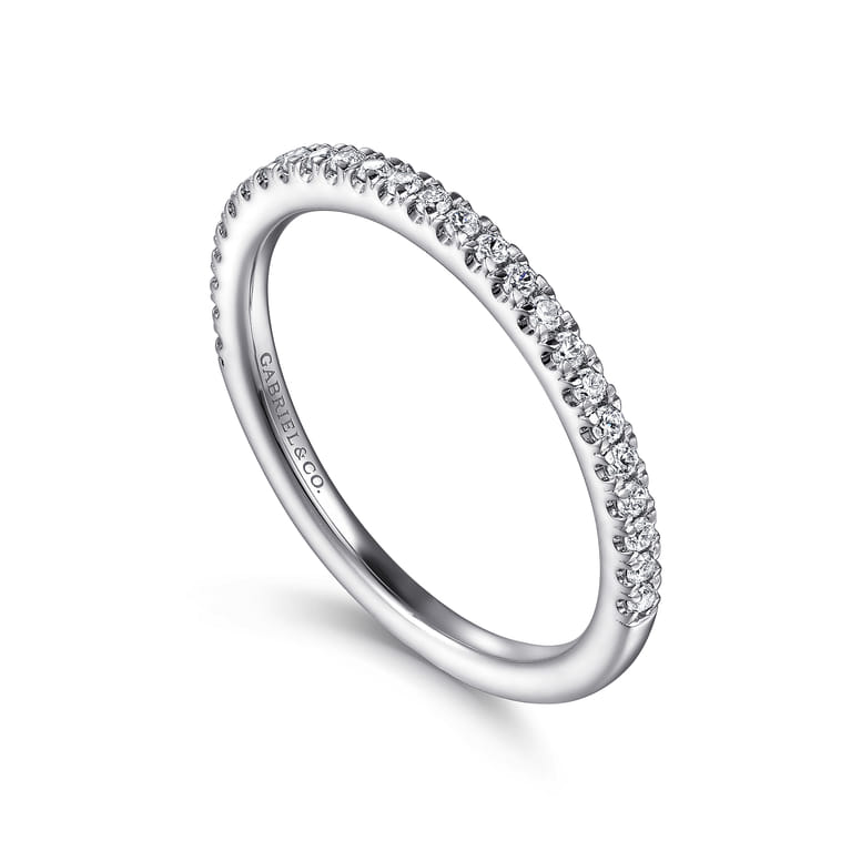 14K White Gold Diamond Matching Wedding Band - 0.2 ct - Shot 3