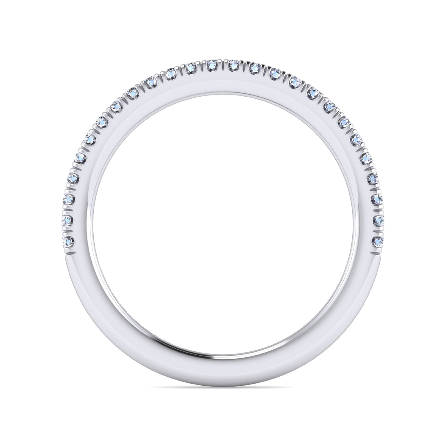 14K White Gold Diamond Matching Wedding Band - 0.2 ct - Shot 2