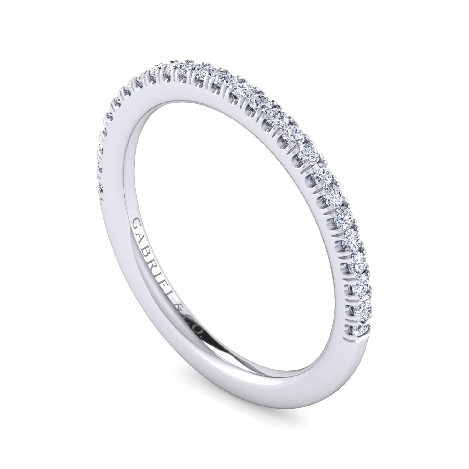 14K White Gold Diamond Matching Wedding Band - 0.2 ct - Shot 3
