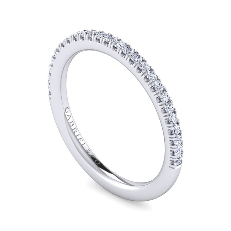 14K White Gold Diamond Matching Wedding Band - 0.2 ct - Shot 3