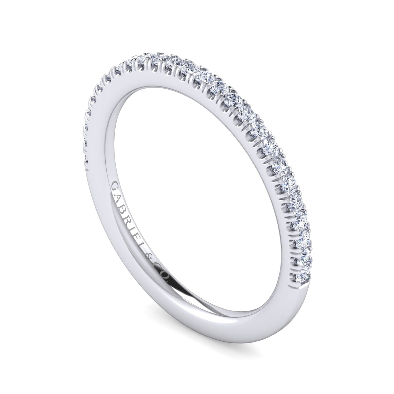 14K White Gold Diamond Matching Wedding Band - 0.2 ct - Shot 3