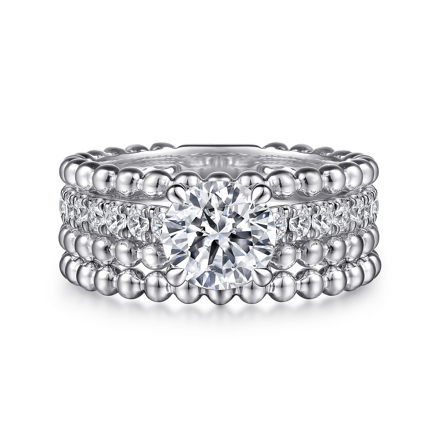 14K White Gold Diamond Matching Wedding Band - Shot 4
